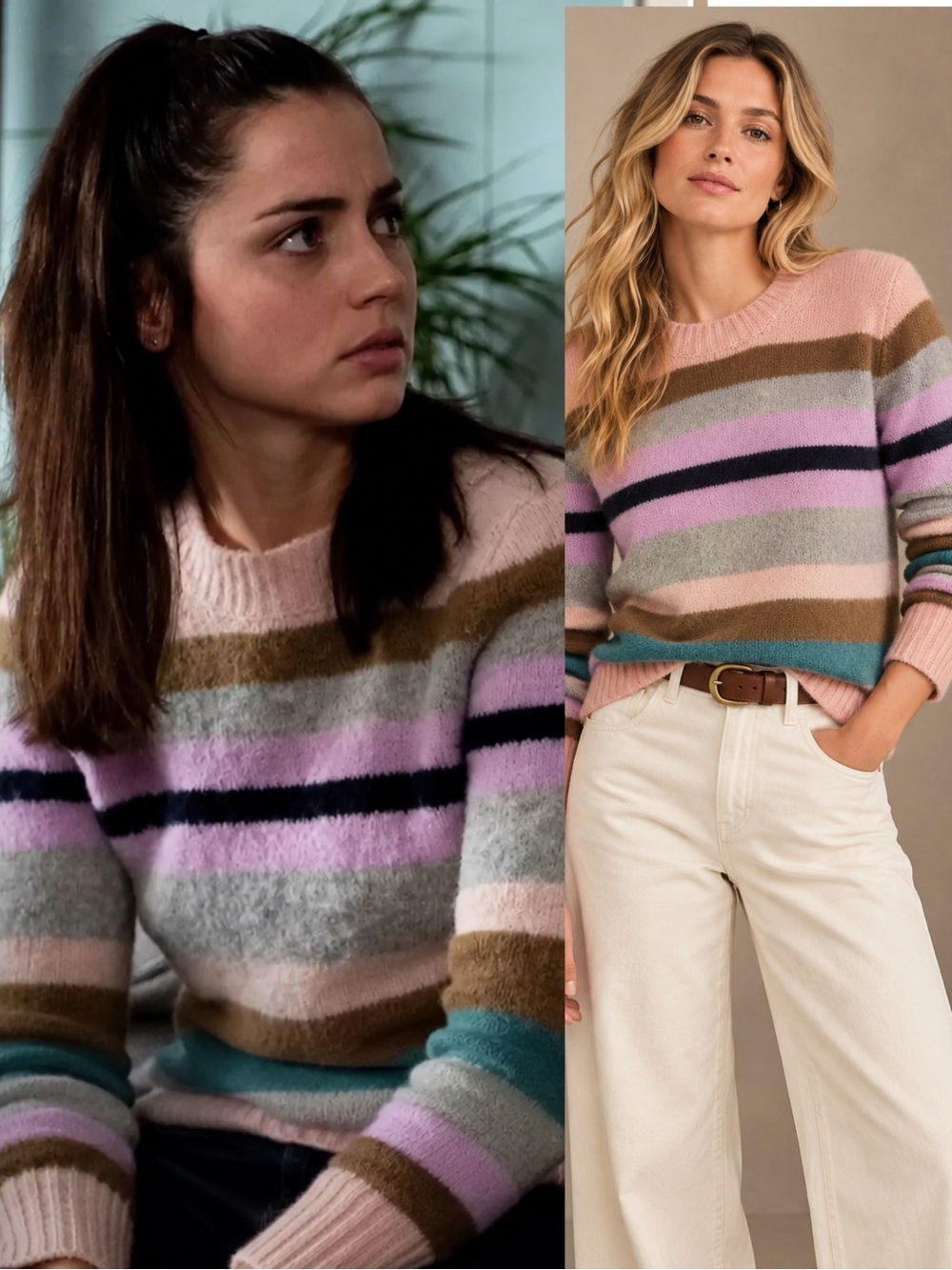 J Crew Point Sur Stripe Alpaca & Merino Wool Blend Sweater ASO Marta Knives Out